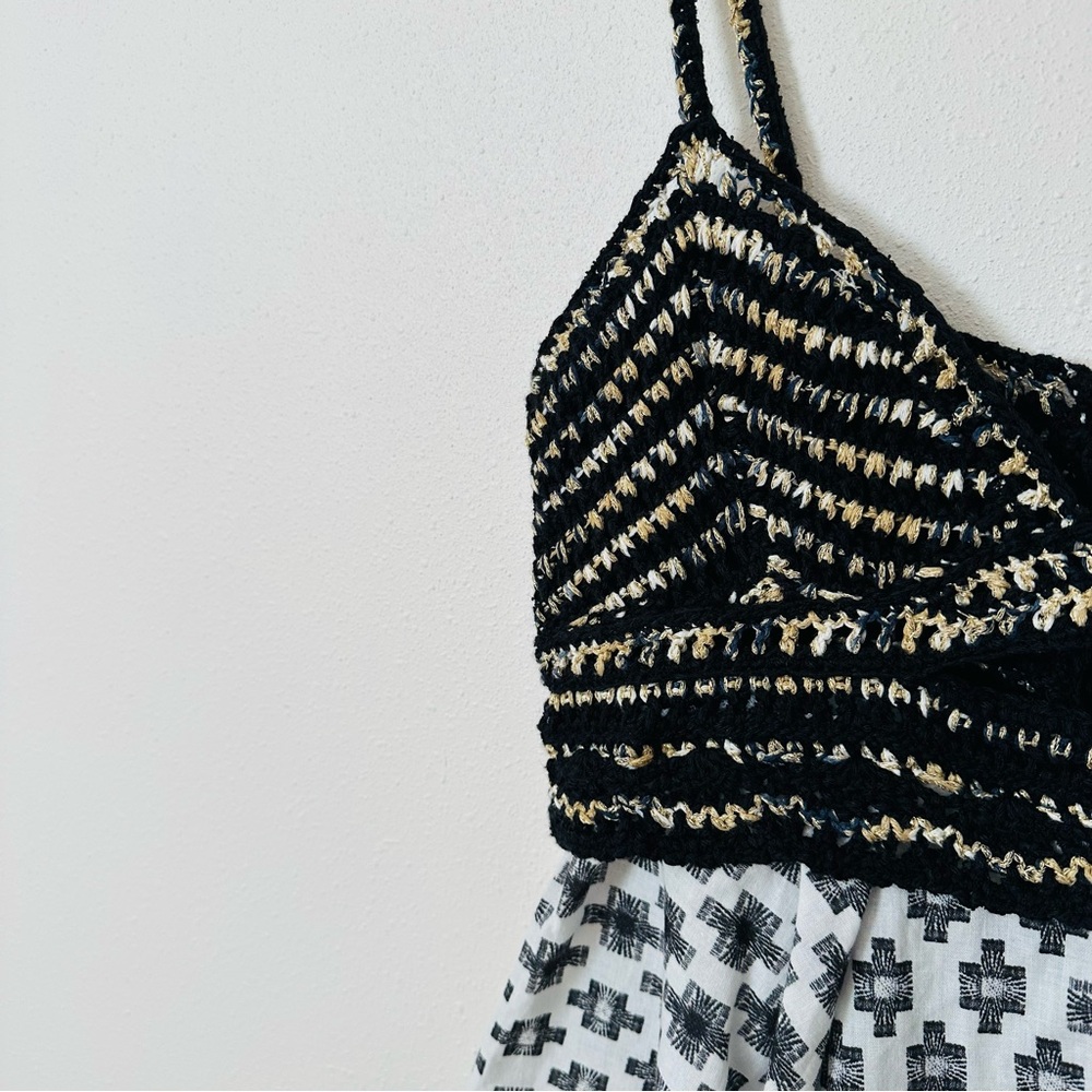 By Anthropologie Freida Layered Sweater Tank Top Patterned Camisole Boho - Picture 7 of 10